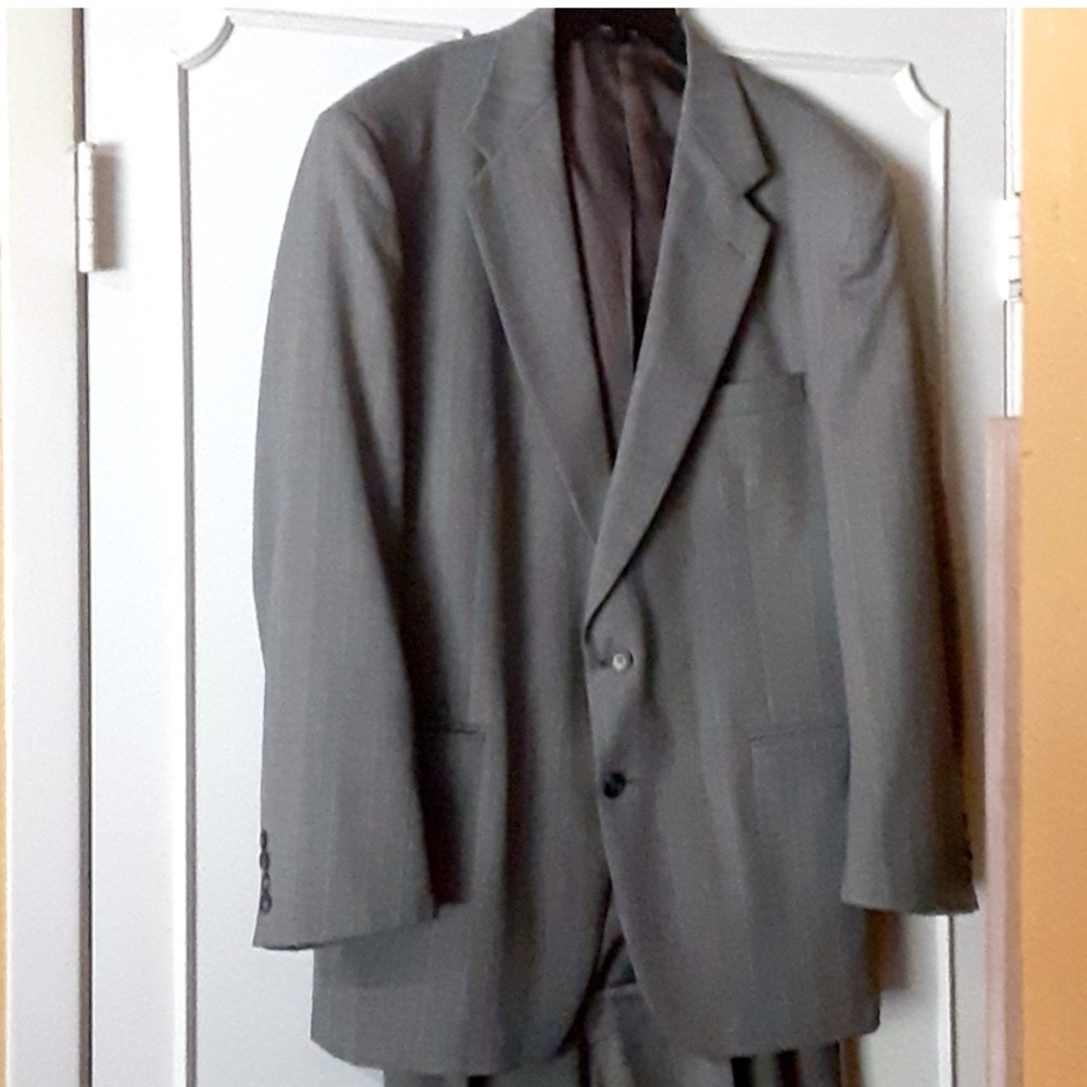 Mens Stafford Gray Pinstripe Suit